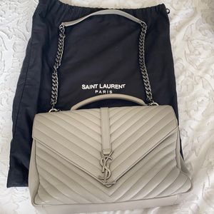 Saint Laurent College handbag in light Grey